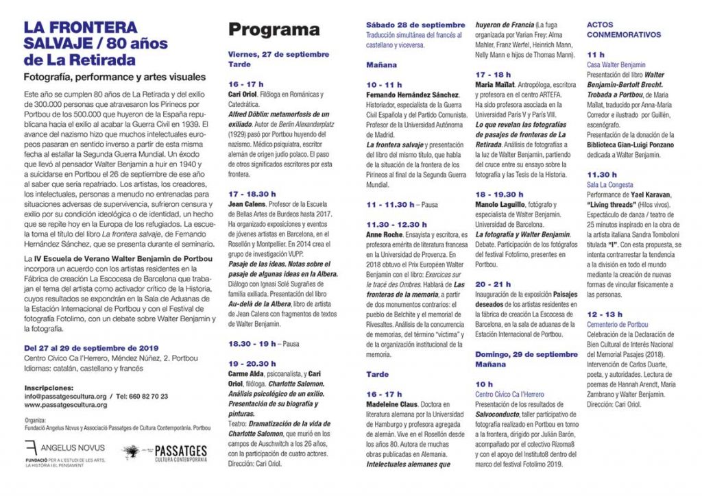 IV Escuela de Verano Walter Benjamin