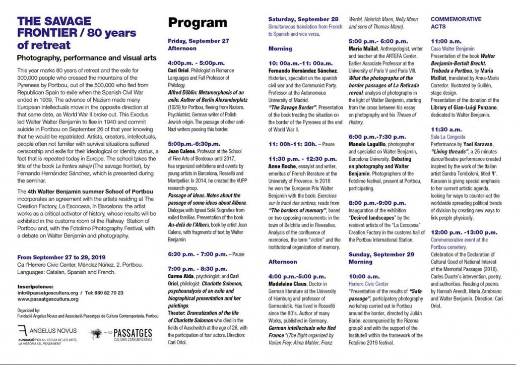 IV Summer School Walter Benjamin