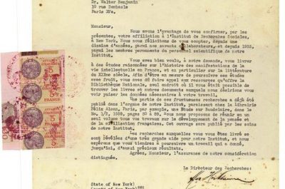 Carta d’admissió al International Institute of Social Research dels EEUU