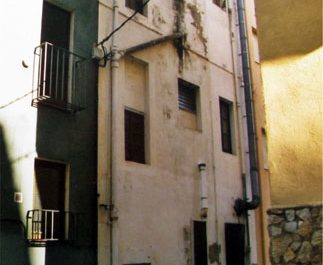 Façana posterior de l’hostal França en els anys setanta